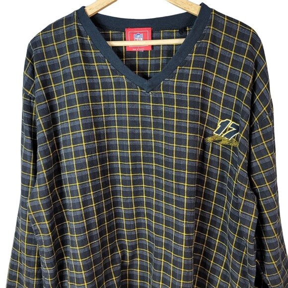 NFL NASCAR Matt Kenseth #17 Shirt Gray Yellow Large Check Pullover Embroidered - Picture 2 of 6